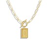 Tewiky Gold Initial Necklaces for Women Square Letter Pendant Necklace
