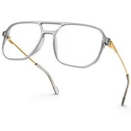 VISOONE Oversized Aviator Frame Lightweight Blue Light Blocking Glasses for Women Men Pilot Fake Nerd Eyeglasses Marion