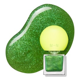 MN Creatures Nail 02 E.T. Clear Green Glitter to Inspire Curiosity of the Unknown, 0.3 fl oz (10 ml), Quick Drying, Formulated with Nail Care Ingredients, Flat Brush Type