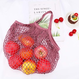 Reusable Net String Shopping Bags,TOTKEN 3 Pack Cotton Mesh Produce Bags Organic Grocery Shopping Bags Tote Handbag for Vegetables Fruits Commodities Outgoing Travel