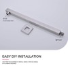 Square Shower Arm with Flange Heavy Duty Stainless Steel Rainfall