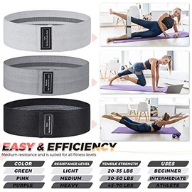 LETTURE Bandas de Resistencia Antideslizante con 3 Niveles, Set de 3 Banda Elastica Musculacion Fitness Bandas de Entrenamiento para Ejercicios de Glu
