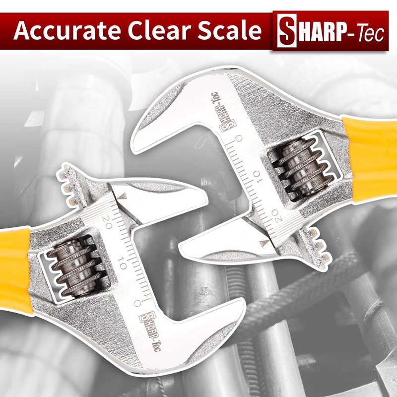 Sharp-tec 4 inch Adjustable Spanner, 24 mm Wide Jaw Opening