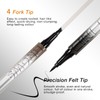 Boobeen Waterproof Liquid Eyebrow Pencils with 4-Fork Tips, 2-Pcs, Microblading