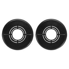 sourcing map 2pcs Wall Split Flange 0.59" (15mm) Plastic Round Adjustable Split Flange Pipe Cover Clip-on Escutcheon Collar Under Sink Pipe Radiator for Bathroom Kitchen Toilet, Black