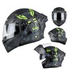 Full Face Motorcycle Helmet Dual Visor Sun Shield Flip up