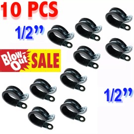 KG USA 10pcs 1/2" Inch Cable Clamp Rubber Cushioned Insulated Hose Clamp