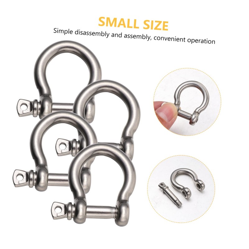 Kichvoe 4pcs Durable Metal Shackles Horseshoe D Shaped Design Easy