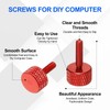 MECCANIXITY M3x12mm Knurled Thumb Screw, 10 Pcs Aluminum Alloy Flat