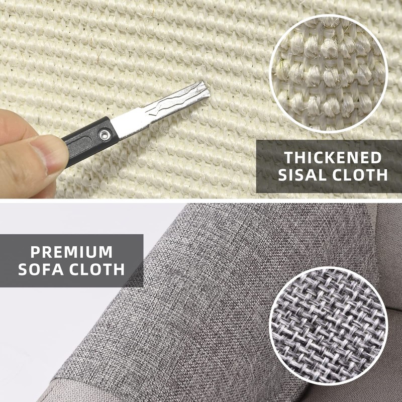 Cat Scratch Furniture Protector with Natural Sisal for Protecting Couch