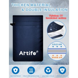 Artife - Cubiertas para grifos de exterior para protección contra congelación de invierno, aislamiento de agua de jardín, 2 unidades, color azul