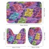 DIPQIMI 4pcs Gummy Bear Illustration Shower Curtain Set with Rugs,