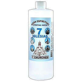 MISTIC, 1 BOTTLE 7 CHURCHES SPIRITUAL WATER7 ESPIRITUS AGUA ESPIRITUAL 16 OZ. MAGICK PAGAN