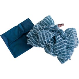OKA Travel Body Towel, Navy, Includes Carrying Pouch (Pris Lillezza, Made in Japan, Nylon, Normal, Firm, Portable Body Towel)