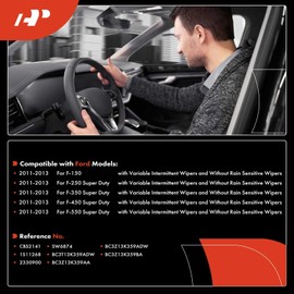 A-Premium Turn Signal Windshield Wiper Multifunction Switch Compatible with 2011 2012 2013 Ford F-150 F150, F250/350/450/550 Super Duty, SW-6874, BC3Z-13K359-BA Headlight Dimmer Switch