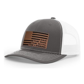 Richardson Legendary Dad Hat: The Man The Myth The Legend from Daughter or Son, Stylish Dad Baseball Cap for Men (US, Alpha, One Size, Charcoal/White)