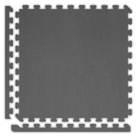 Alessco Inc. 6' x 6' x 7/8" (9 Pieces) Black/Grey Jumbo Reversible SoftFloors Interlocking Comfortable EVA Foam Rubber