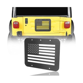 Wrangler TJ Spare Tire Delete Steel Tailgate Plug Vent Plate Cover Compatible with 1997-2006 Jeep TJ Wrangler