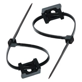 DZS ELEC 50PCS Saddle Cable Tie Base Kit With Screw Holes Nylon Ties Screws Table Cable Clips Anchor Management Fasteners For Base Walls Desks Wall Protectors