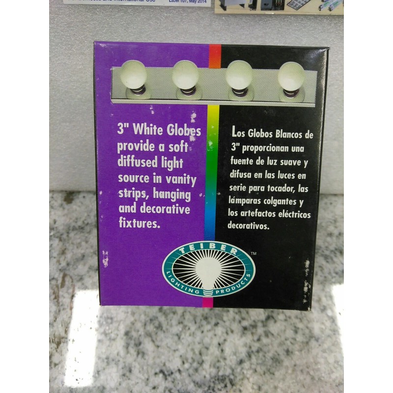 TEIBER 40G25WH 40W G25 Globe 3" 130V Medium BRASS Base