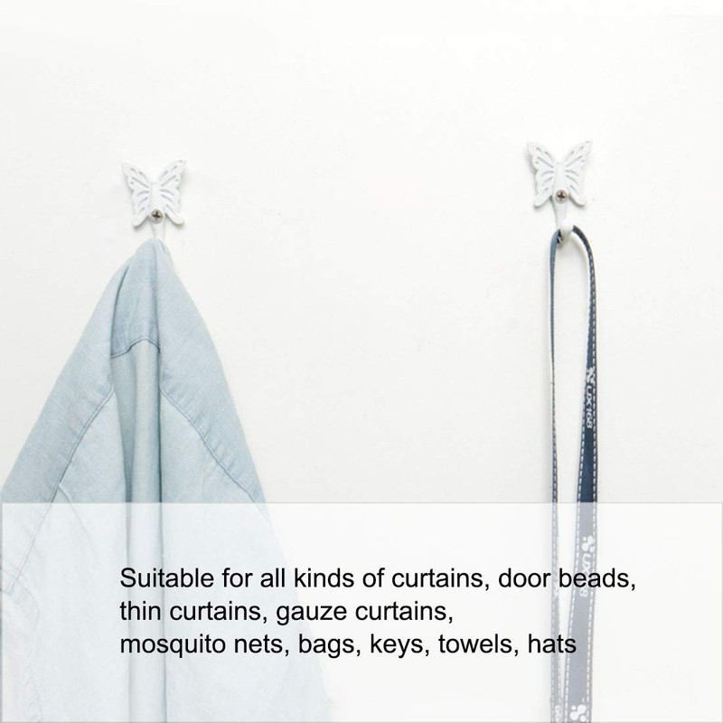 sourcing map 5pcs Wall Mounted Robe Hook Zinc Alloy Butterfly