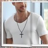 JUNOVUROS Nail Cross Necklace for Men Stainless Steel Religious Retro