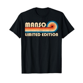 MANSO Surname Retro Vintage 80s 90s Birthday Reunion T-Shirt