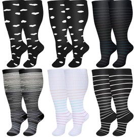DZSoCoki Wide Calf Compression Socks for Women Men ,Large Plus Size Compression Socks Support for Nurse Pregnant