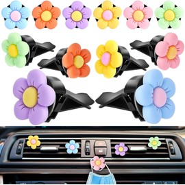 Car Air Fresheners Vent Clip, 6 Pcs Daisy Flower Air Vent Clip Air Conditioning Outlet Clip Car Air Freshener Clip Charm Car Inter Decor Accessories