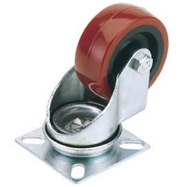Draper 65518 100mm Dia. Swivel Plate Fixing Polyurethane Wheel - S.W.L. 125Kg