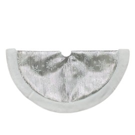 Northlight 20-Inch Silver and White Metallic Snowflake Mini Christmas Tree Skirt