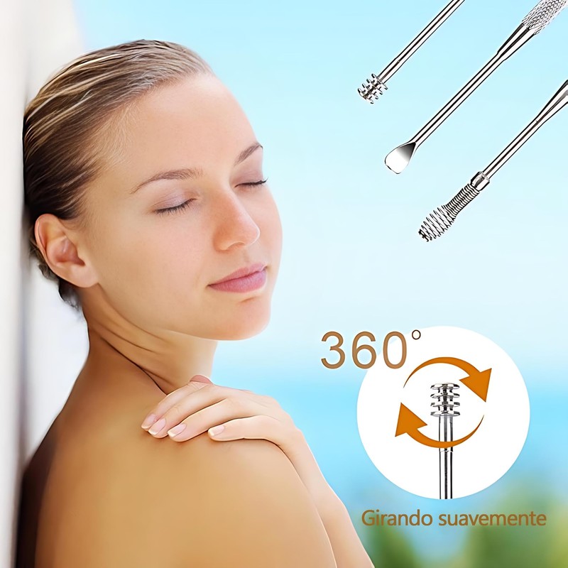 Lumbor37 Kit de Eliminación de Cera Oído, Herramienta para Limpieza