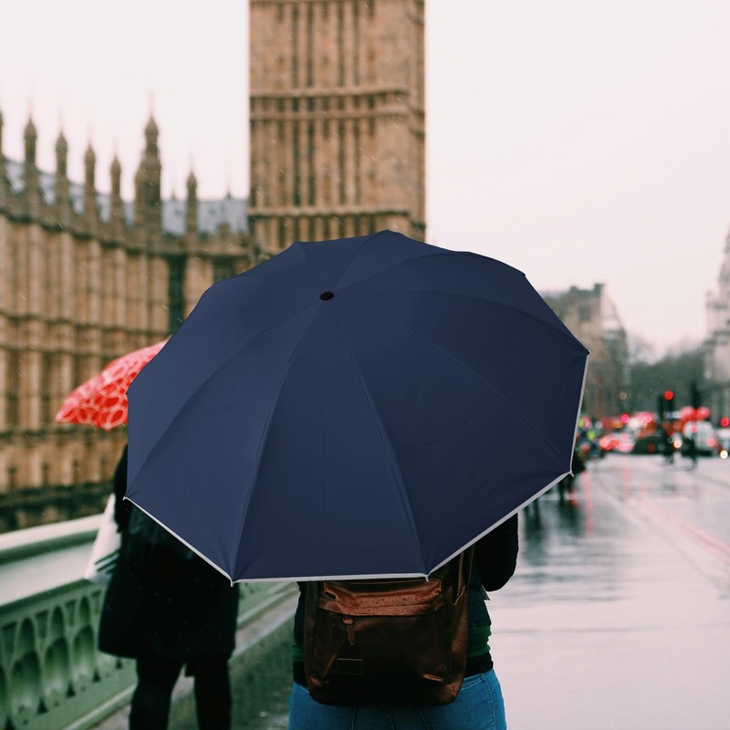 Pioggistar Windproof Folding Umbrella, Automatic Reverse Umbrella, Large Rain Umbrella,