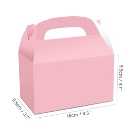 Partystadl 12 Pack Party Favor Boxes, Eco-Friendly Kraft Paper Candy Boxes with Handles, Sturdy Favor Boxes for Birthday, Holiday Events, and Snacks (Pink)