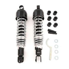 Performance Shocks Black with Chrome Spring - Eye/Clevis - 335mm 13 1/8" - Compatible with Suzuki RE5 GS750 GS1000 GS1100