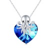 ABIGY Octopus Necklace for Women, 925 Sterling Silver Octopus Crystal