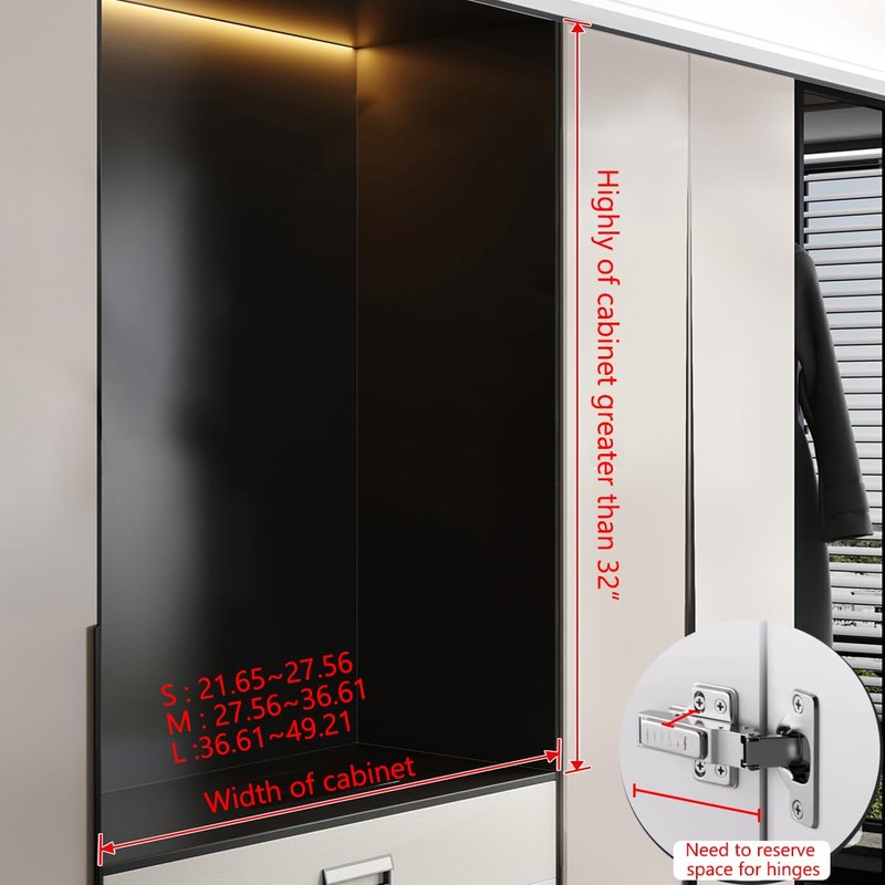 HOWHY Pull Down Closet Rod - Adjustable Side Mounted Closet
