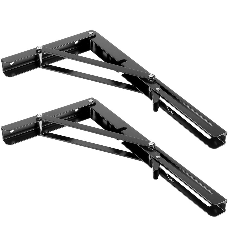 ZEONHAK 6 Pack 12 Inches Folding Shelf Brackets, Heavy Duty