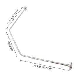 Stretchable Corner Shower Curtain Rod,304 Stainless Shower Curtain Rod for Bathroom Bathtub,Clothing Store,Private Space