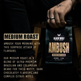 Blackwolf Coffee - Ambush (Medium Roast Blend) | Premium Ground Coffee 360g | Small-Batch Roasted Speciality Coffee
