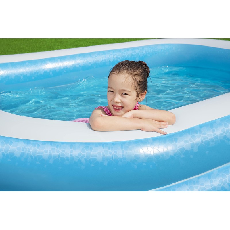 Bestway 54006 Family Rectangular Inflatable Pool, 262 x 175 x