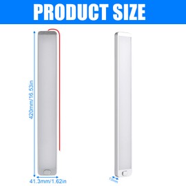 Pack of 2 12 V 228 LED Car Interior Lighting, 10 W 12 Volt LED Strip Lamps Motorhome, 12 V Car Lighting Strip with Switch, Cargo Area Lighting Light for Van, Caravan, Boat, Kitchen, Truck