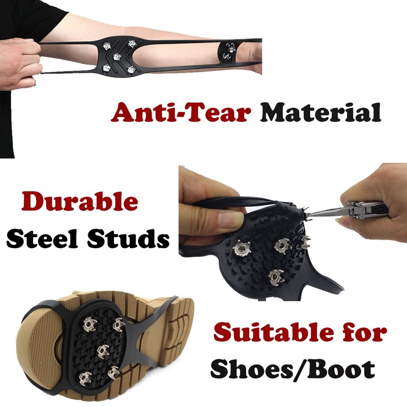 Non Slip Ice Snow Traction Cleats,Ice Gripper Spike with 5