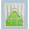 Today's Curtain Hellina Tapework Window Swag, 38-Inch, White