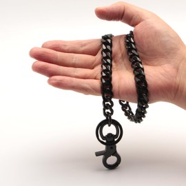 Ruth&Boaz Hexangular chain Stainless Steel Key Chain Wallet Chain (13", Black)