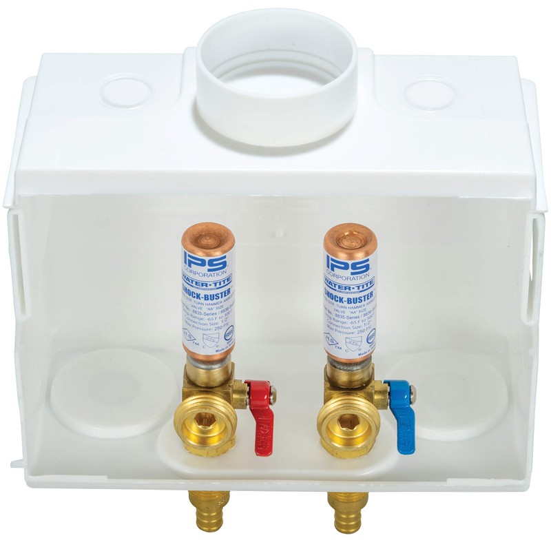 Water-Tite 85714 DU-ALL Dual-Drain Washing Machine Outlet Box - Quarter-Turn