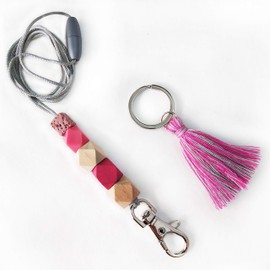 Beaded lanyard, breakaway lanyard, lanyard necklace, id badge lanyard, teacher lanyard, comes with Key ring,teacher gift,silicon lanyard,for teacher, employees or students (B08)