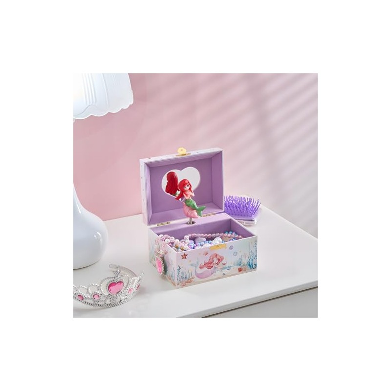 ProCase Joyero musical de sirena para niñas, sirena (caja con