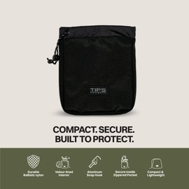 Blue Tees Golf TIPS Valuables Pouch Durable Ballistic Nylon Travel Pouch with Drawstring Closure & Aluminum Snap Hook for Secure Storage, Ideal for Travel & Everyday Use