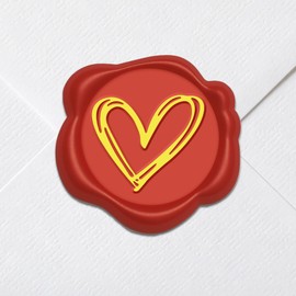 50Pcs Heart Wax Seal Stickers Self-Adhesive Envelope Seal Stickers